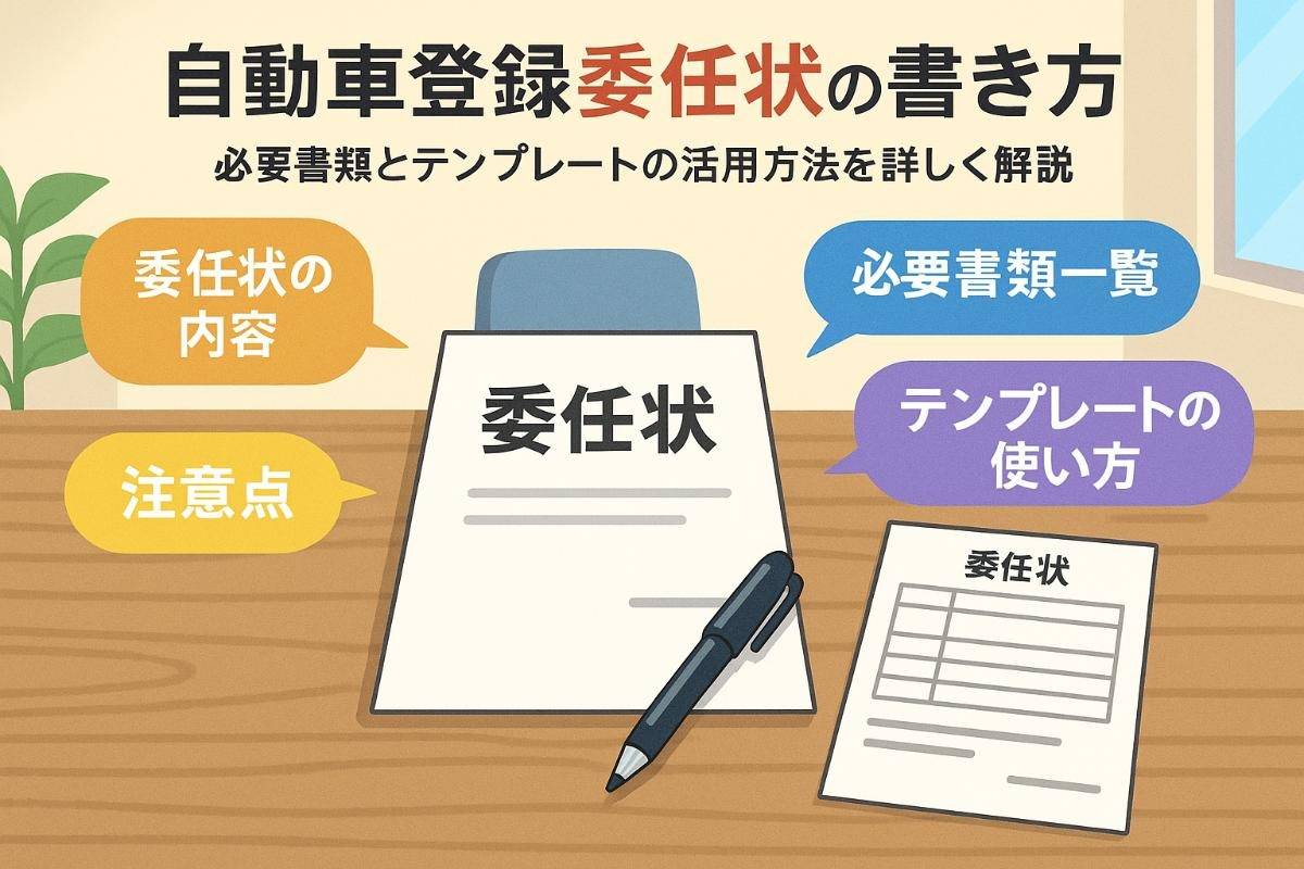 自動車登録の委任状に必要な書類と書き方・注意点・テンプレート活用法