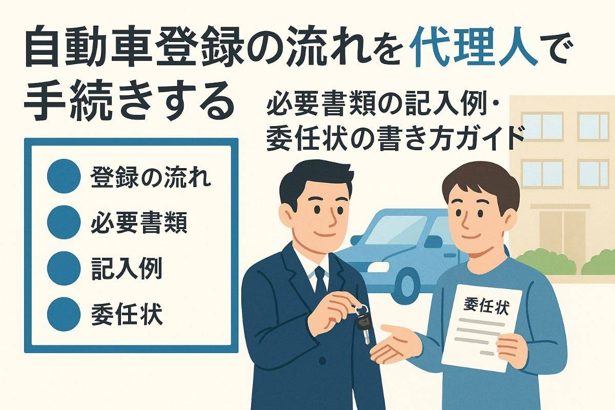 自動車登録を代理人で手続きする全流れと必要書類の記入例・委任状の書き方ガイド