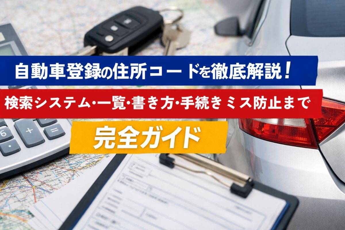 自動車登録の住所コードを徹底解説｜検索システム・一覧・書き方・手続きミス防止まで完全ガイド